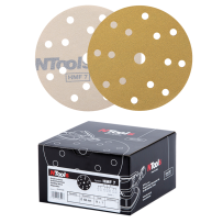 Set de disque abrasif auto-agrippant Ø150 mm NTools HMF 7 - 15 trous, anti-encrassement, boîte de 100