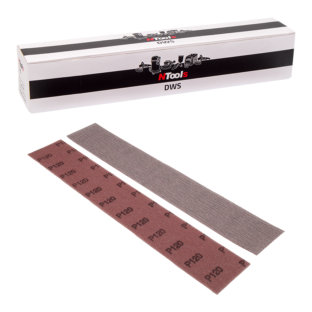 Bande abrasive en maille auto-agrippante NTools DWS - Compatible avec l’aspiration des poussières, 50 pcs
