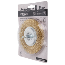 Brosse métallique NTools Wire Brush - Tige hexagonale 1/4, pour perceuse et visseuse