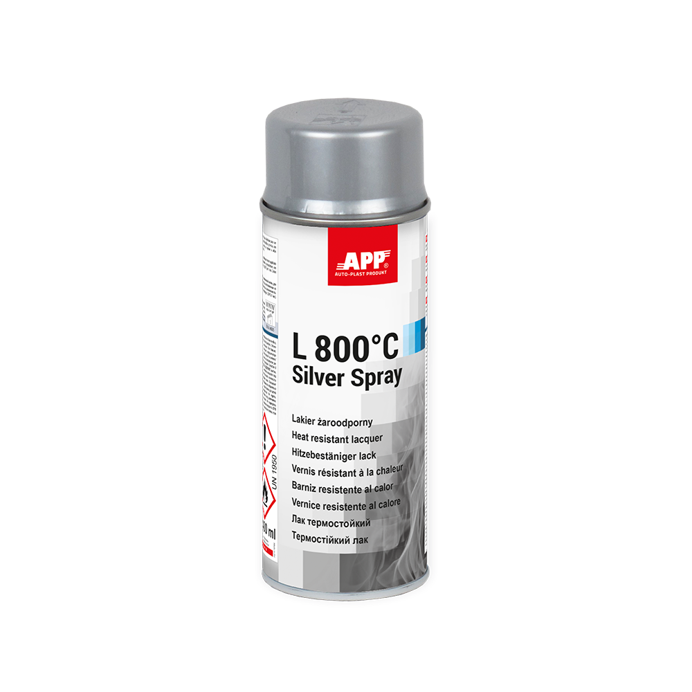 Lakier żaroodporny w sprayu do 800°C APP L Silver | 400ml | srebrny