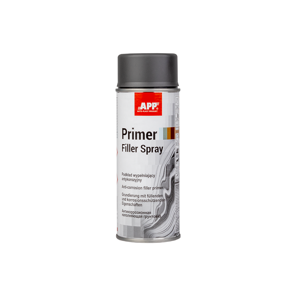 Apprêt garnissant anticorrosion 1K en bombe APP Primer Filler Spray - Adhérence multi-supports, séchage rapide, 400 ml