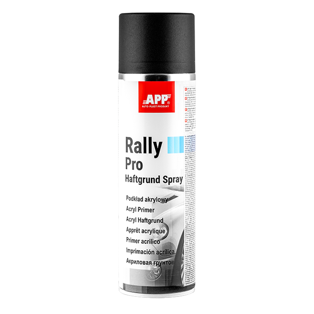 Apprêt garnissant acrylique en bombe APP Rally PRO Haftgrund Spray - Séchage rapide, facile à poncer, 500 ml