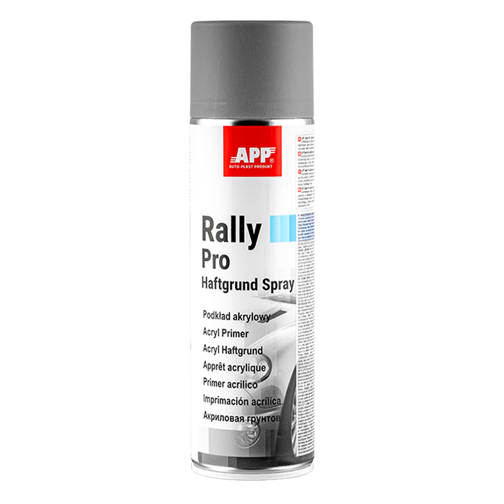 Apprêt garnissant acrylique en bombe APP Rally PRO Haftgrund Spray - Séchage rapide, facile à poncer, 500 ml