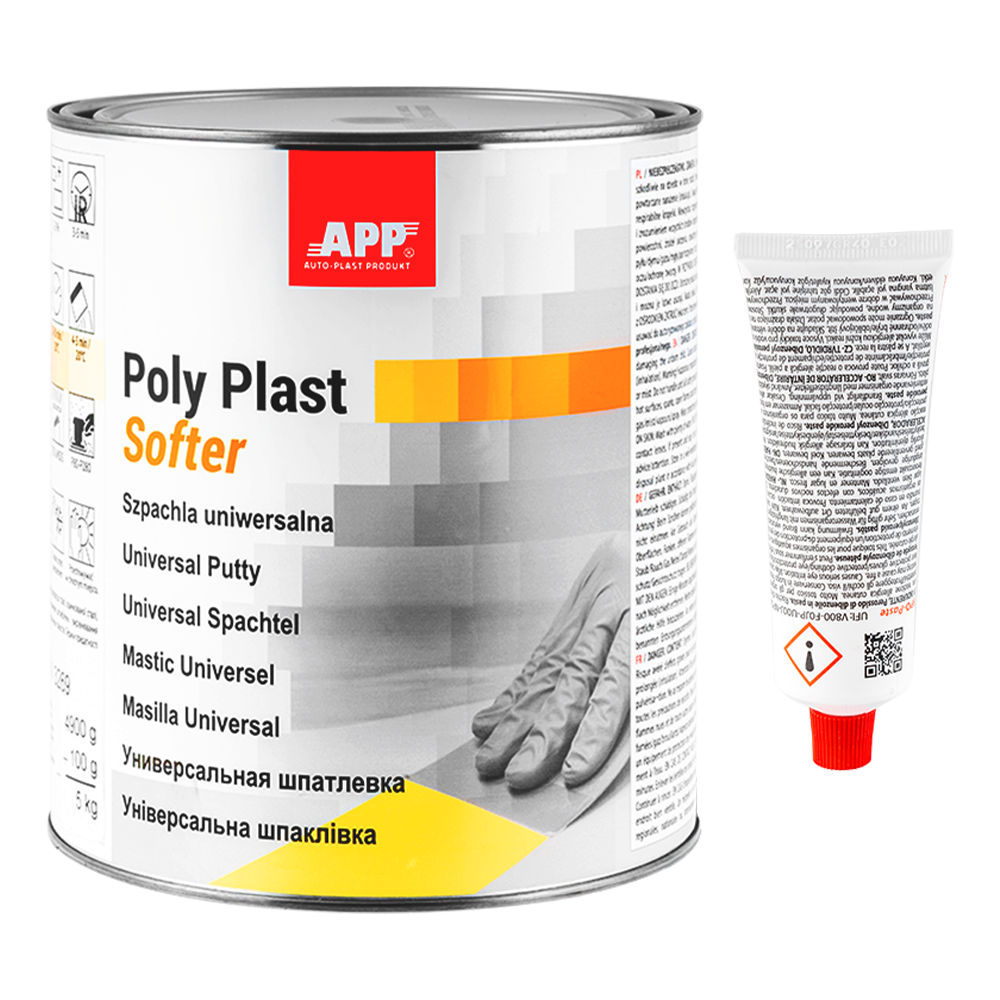 Mastic polyester APP Poly Plast Softer - Très souple, séchage rapide
