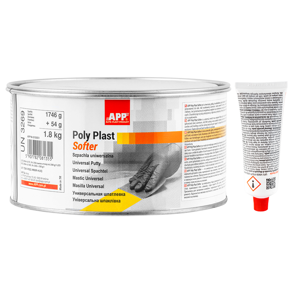 Mastic polyester APP Poly Plast Softer - Très souple, séchage rapide