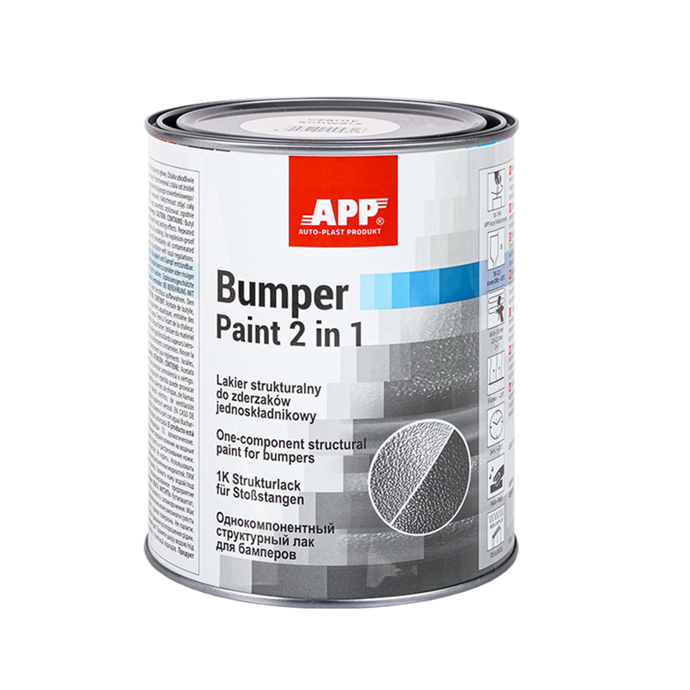 Peinture structurée pour pare-chocs APP Bumper Paint 2 in 1 - Séchage rapide, sans primaire plastique, 1 L