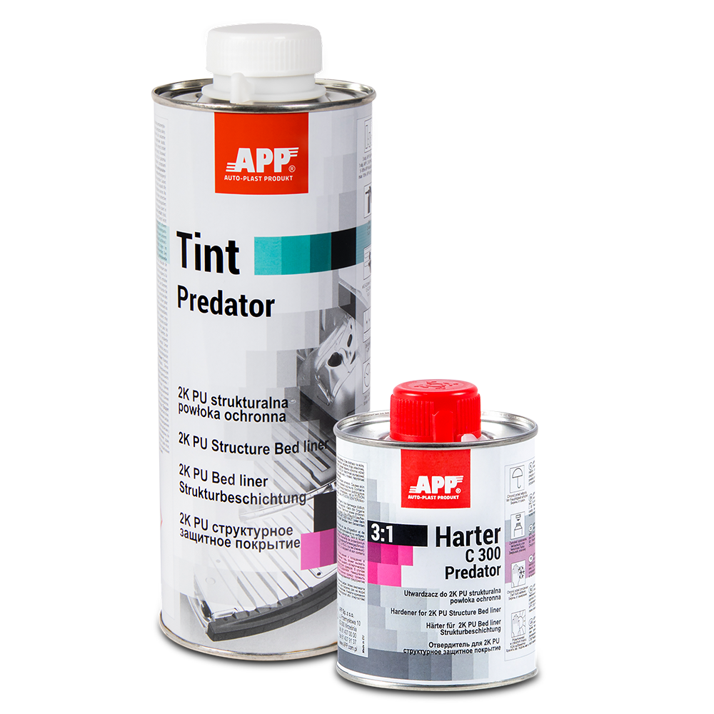 Revêtement de protection texturé 2K à teinter APP Tint Predator 3:1 et Harter - Teintable, haute résistance mécanique, 800 ml