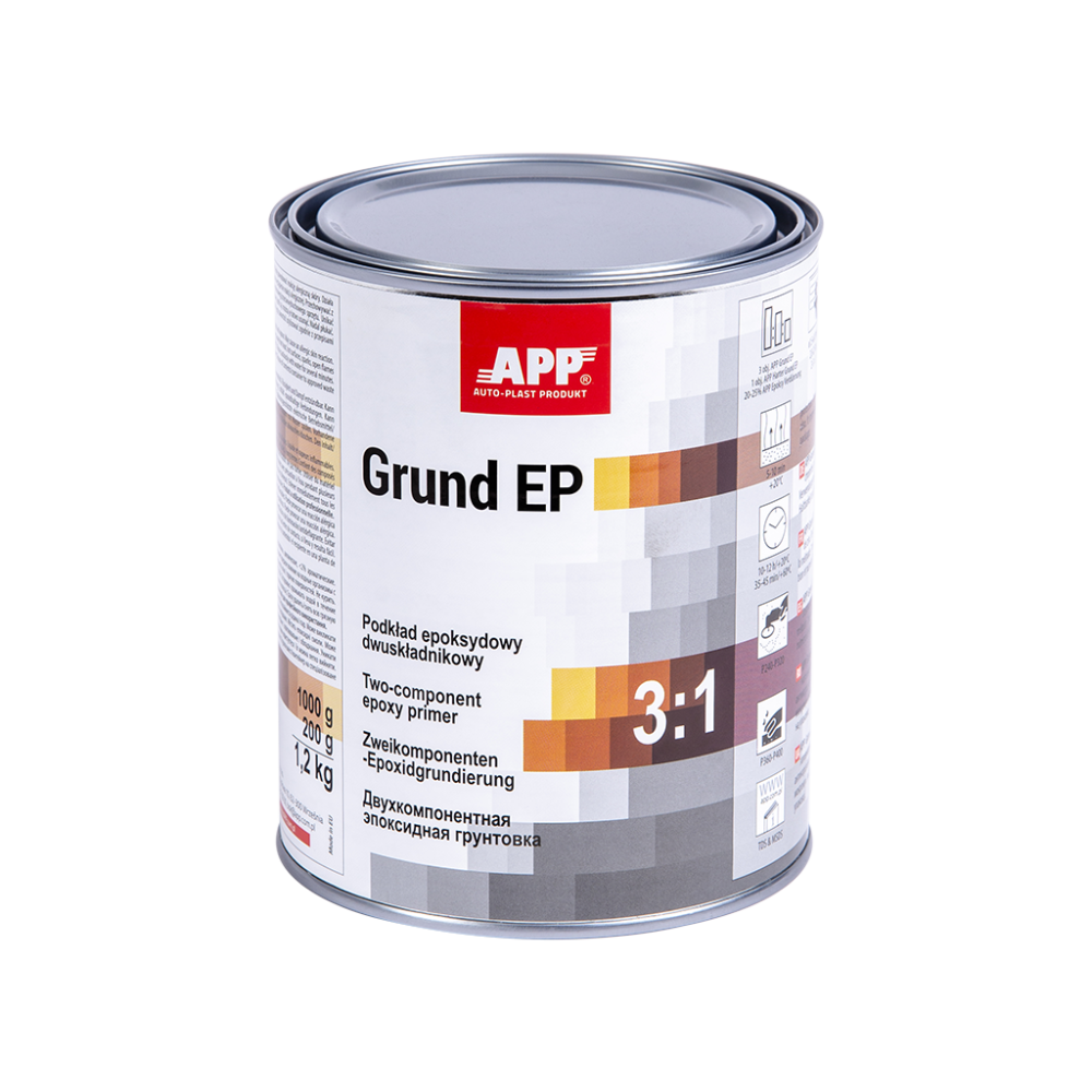 APP Grund EP 3:1 - Podkład epoksydowy dwuskładnikowy Jasnoszary 1 00kg(1)