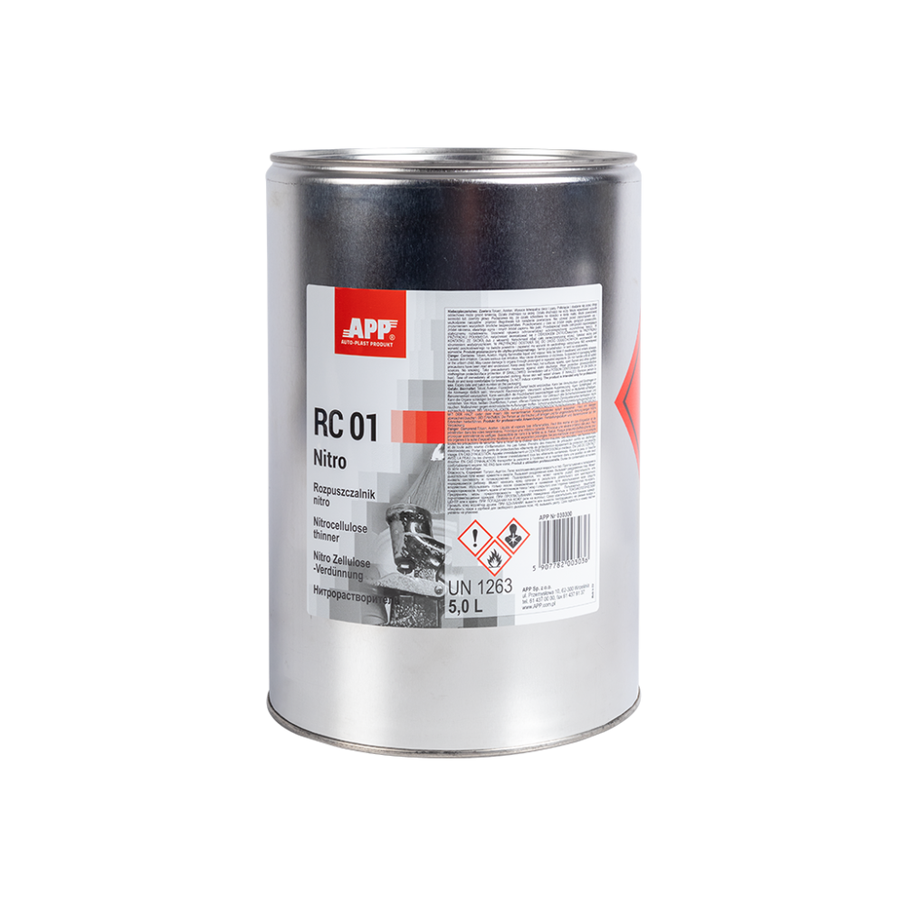 Nitro to rozcieńczalnik do produktów nitrocelulozowych oraz zmywacz do mycia narzędzi 5 0L(1)