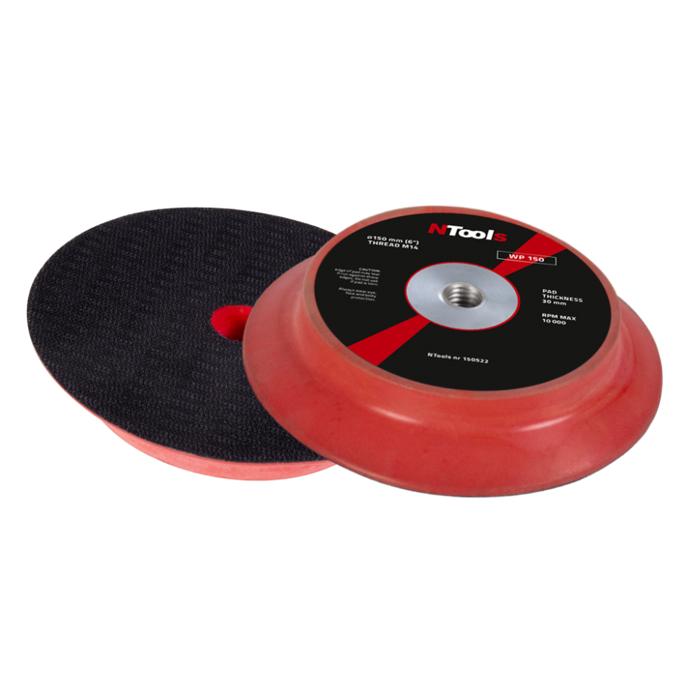 NTools WP 150 - Tarcza robocza do polerek RP d150 rzep M14 do gąbek i futer polerskich od d150 do d180 rzep M14 d150 (1)