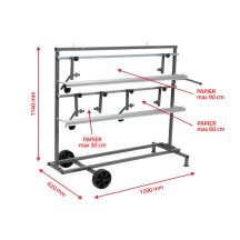 NTools SPM 3 - Stojak poziomy dla 3 rolek papieru do maskowania od 30cm do 90cm 23kg 1200 x 620 x 1140mm(2)