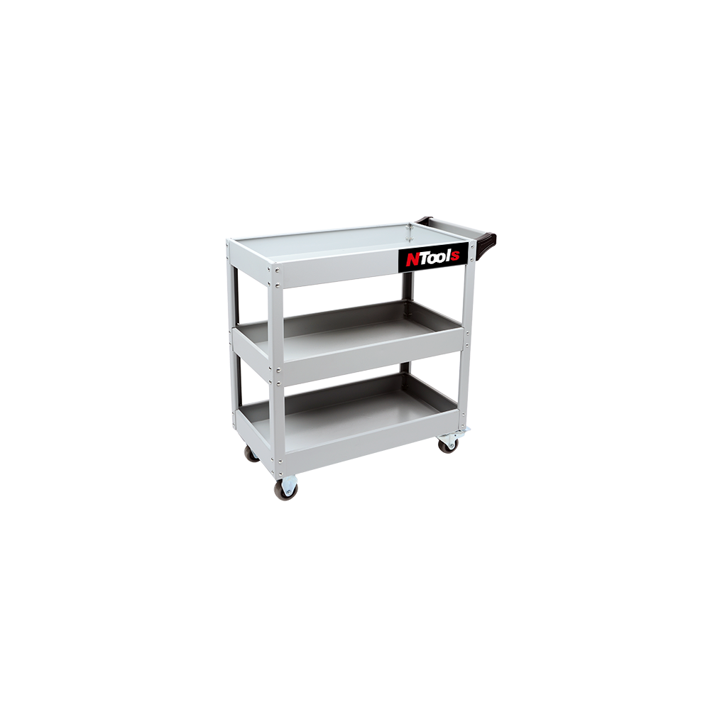 NTools 3S - Wózek warsztatowy trzypółkowy 22kg szary 800 x 390 x 835mm (1)