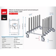 NTools PANEL CART - Wózek do składowania paneli samochodowych Max.80kg 1150 x 700-1000 x 800mm(5)