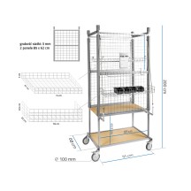 NTools CE Trolley - Wózek pomocniczy do elementów karoserii 41kg 850 x 600 x 2000mm(3)