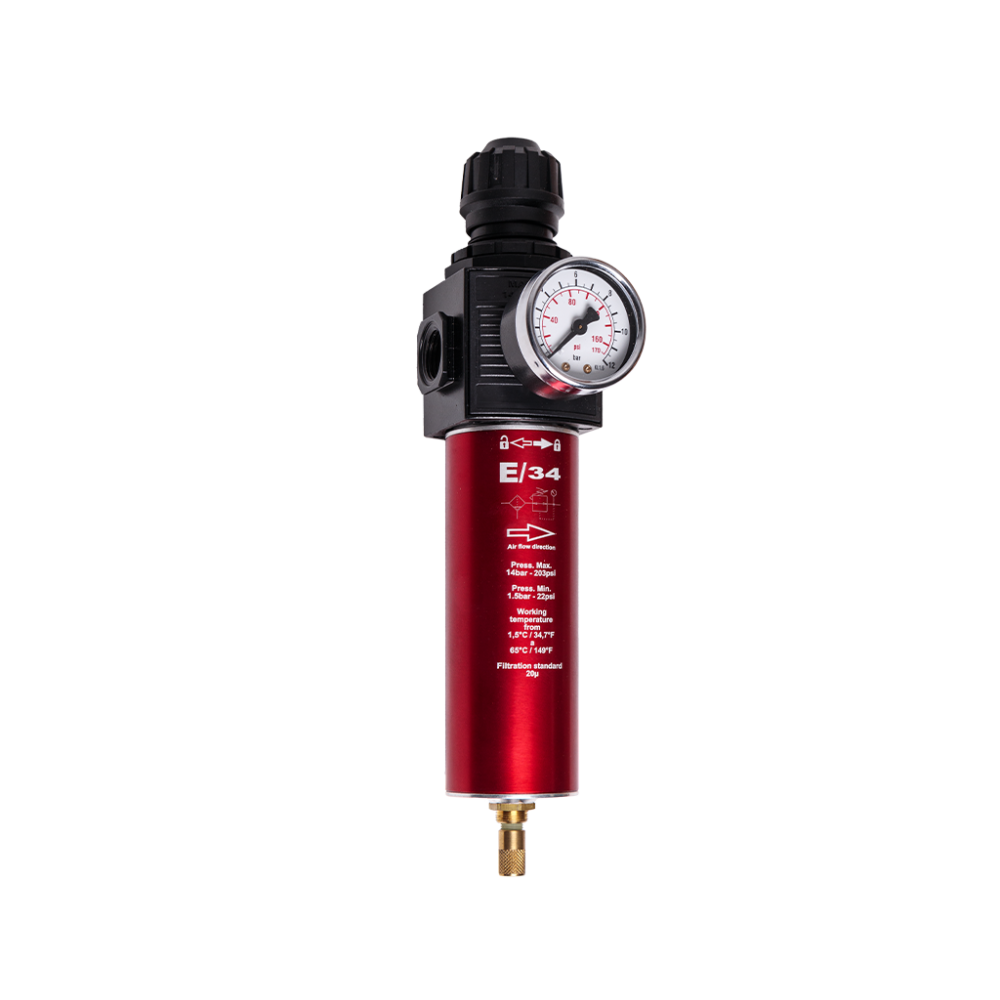 APP E34 - Kabinowy filtr powietrza z regulatorem i manometrem 10 mikronów 1/2"(1)
