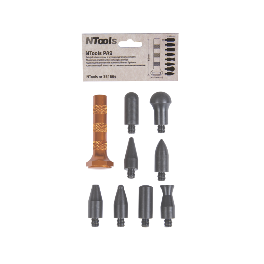 NTools PA9 - Pobijak aluminiowy z wymiennymi końcówkami. (1)