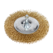 NTools Wire Brush 100P - Szczotka druciana trzpień hex 1/4" płaska d 100 mm (1)