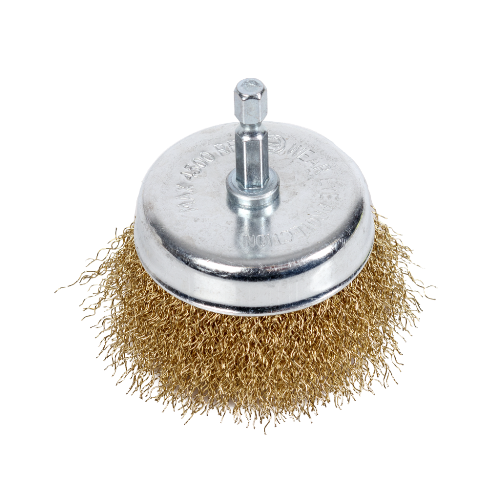 NTools Wire Brush 75C - Szczotka druciana trzpień hex 1/4" czołowa d 75 mm (1)
