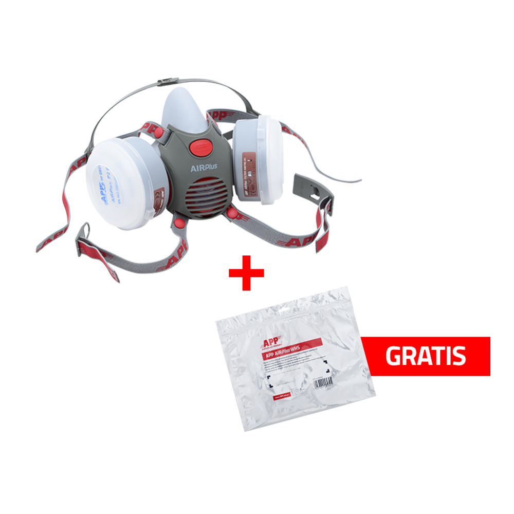 APP AIR Plus A1+P2 R - Półmaska lakiernicza (zestaw + worek gratis) zestaw(1)