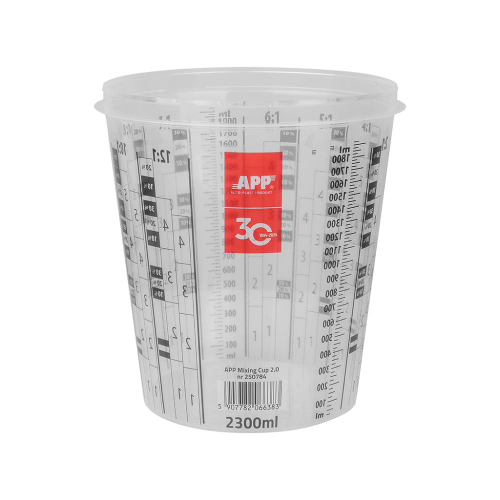 APP Mixing Cup 2.0 - Kubek do mieszania farb i lakierów transparentny 2300/1900ml (op.20szt)(1)