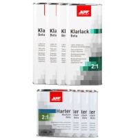 Zestaw lakier bezbarwny z utwardzaczem APP Klarlack Beta 2:1 lakier (4 x 5 L) + utwardzacz normalny (4 x 2 5 L)