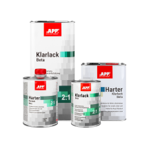 APP Klarlack Beta 2:1+Harter - Lakier bezbarwny akrylowy dwuskładnikowy + utwardzacz 4x5L lak+4x2 5L utw.nor. 30L(1)