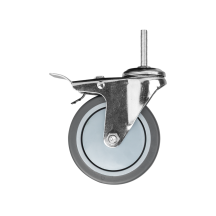 W24 Caster B100 - W24 Caster B100 - Koło transportowe obrotowe stalowe z hamulcem gumowane M8x40 d100x27mm