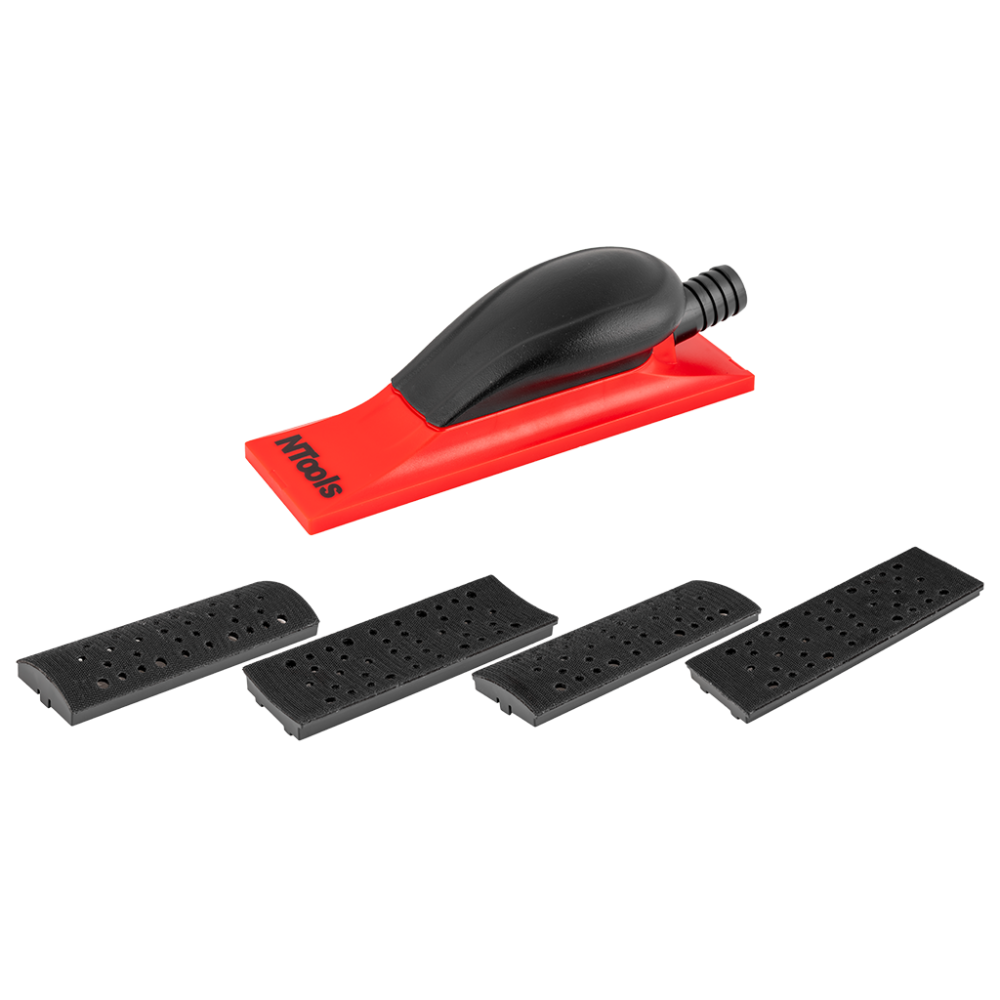 NTools HR P4 198 - Blok szlifierski z 4 wymiennymi płytami i odsysem 70 x 198mm