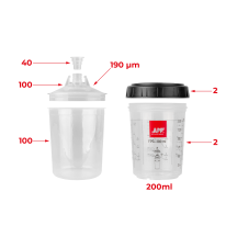 APP FPS Fast Preparation System SET - Zestaw kubków miękkich i kubków twardych z podziałką 200 ml op (100szt)