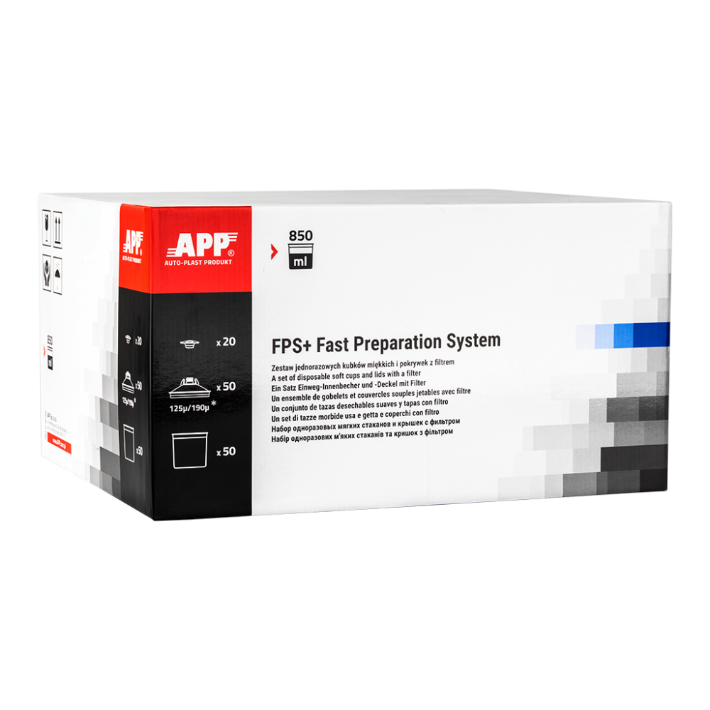 APP FPS Fast Preparation System - Zestaw kubków miękkich i pokrywek z filtrem 190 mikr. 850 ml op (50szt)