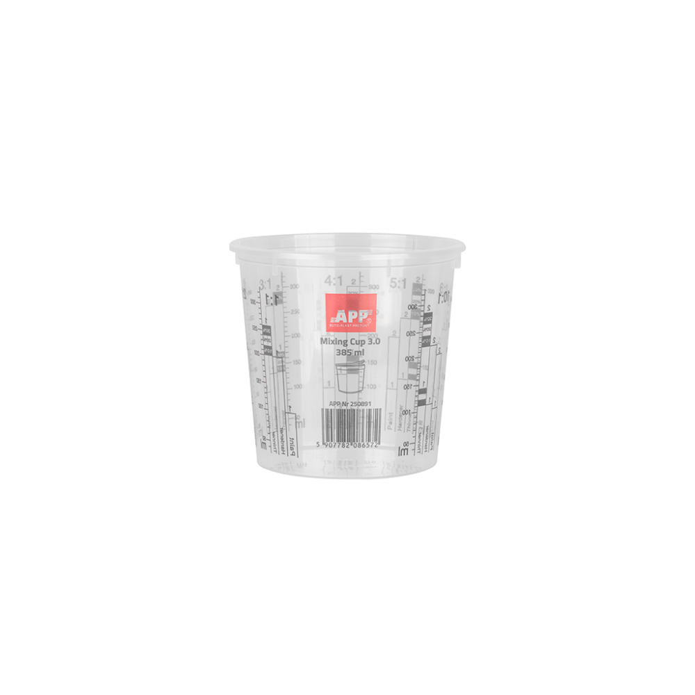 APP Mixing Cup 2.0 - Kubek do mieszania farb i lakierów + przykrywka 3.0 transparentny 385/300 ml op (25szt)