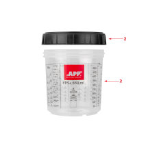 APP Fast Preparation System - Kubek twardy z podziałką i nakrętką 650 ml op. 2 szt.