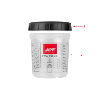 APP Fast Preparation System - Kubek twardy z podziałką i nakrętką 650 ml op. 2 szt.