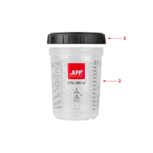 APP Fast Preparation System - Kubek twardy z podziałką i nakrętką 850 ml op. 2 szt.