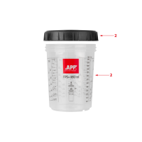 APP Fast Preparation System - Kubek twardy z podziałką i nakrętką 850 ml op. 2 szt.