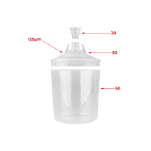 Zestaw jednorazowych kubków miekkich z pokrywką z filtrem APP 650 ml op. 50 szt. 125 190 µm
