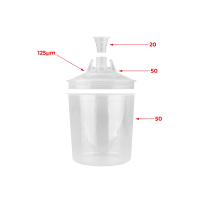Zestaw jednorazowych kubków miekkich z pokrywką z filtrem APP 650 ml op. 50 szt. 125 190 µm