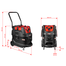 NTools VC 40EP - Odkurzacz z automatem włączeniowym elektryczno-pneumatycznym 1600W wąż 2w1 5m 40L