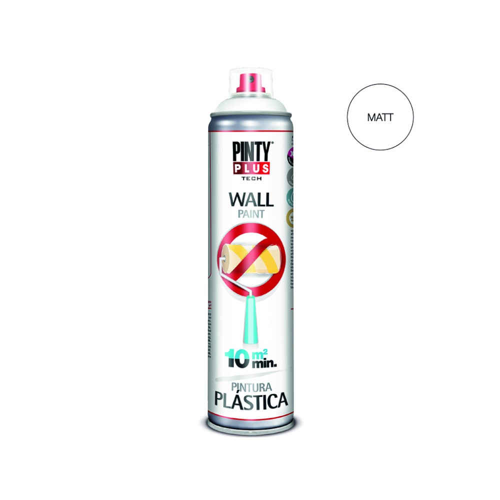 Pintyplus Tech WALL - Farba w sprayu do sztukaterii i detali dekoracyjnych spray biała matowa RAL 9016 600 ml