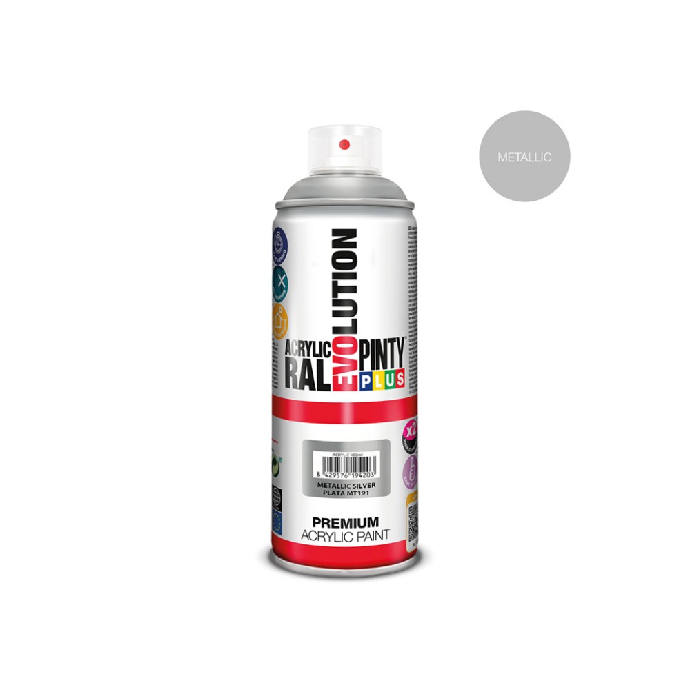 PintyPlus Evolution Metallic Silver MT 191 spray srebrny 400 ml