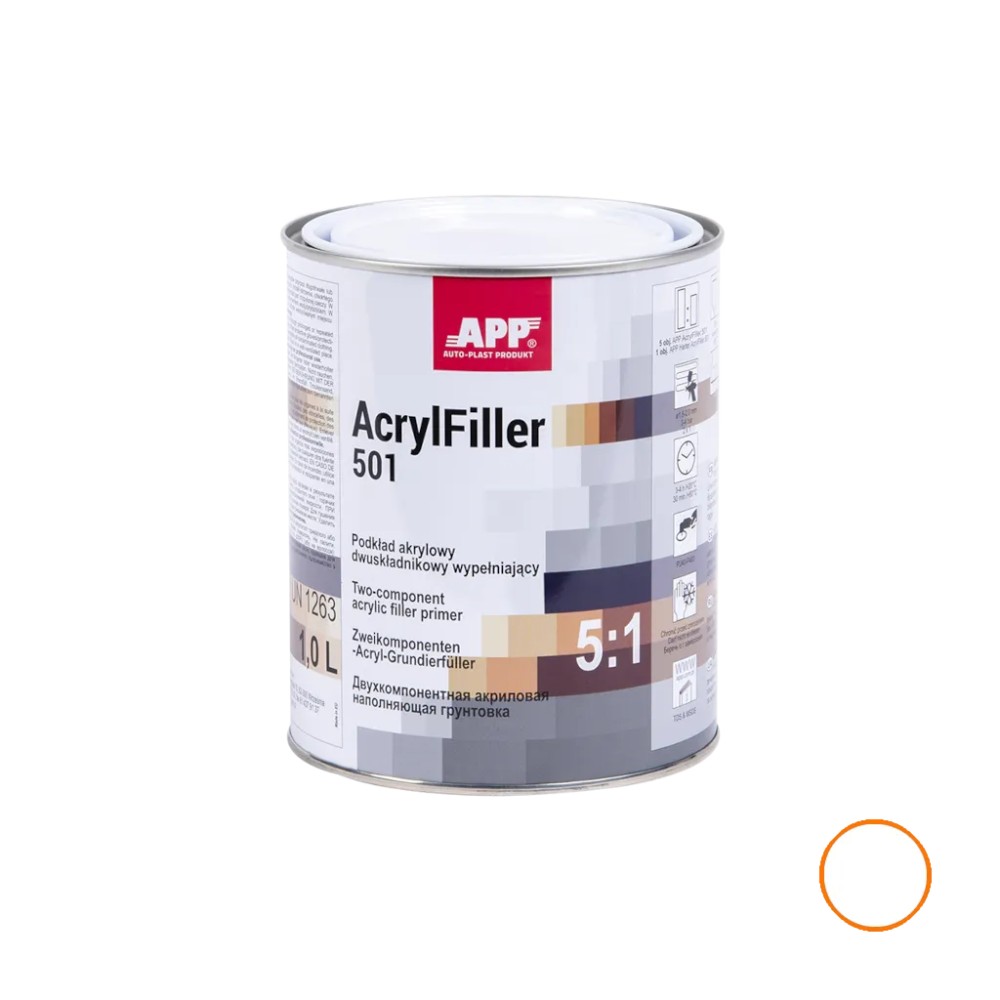 Podkład akrylowy dwuskładnikowy wypełniający APP AcrylFiller 501 5:1 Biały 1 0L