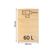 NTools WFP 60 - Worek filtracyjny papierowy do odsysacza NTools VC 50E/EP VC36E/EP brązowy 60L (2)