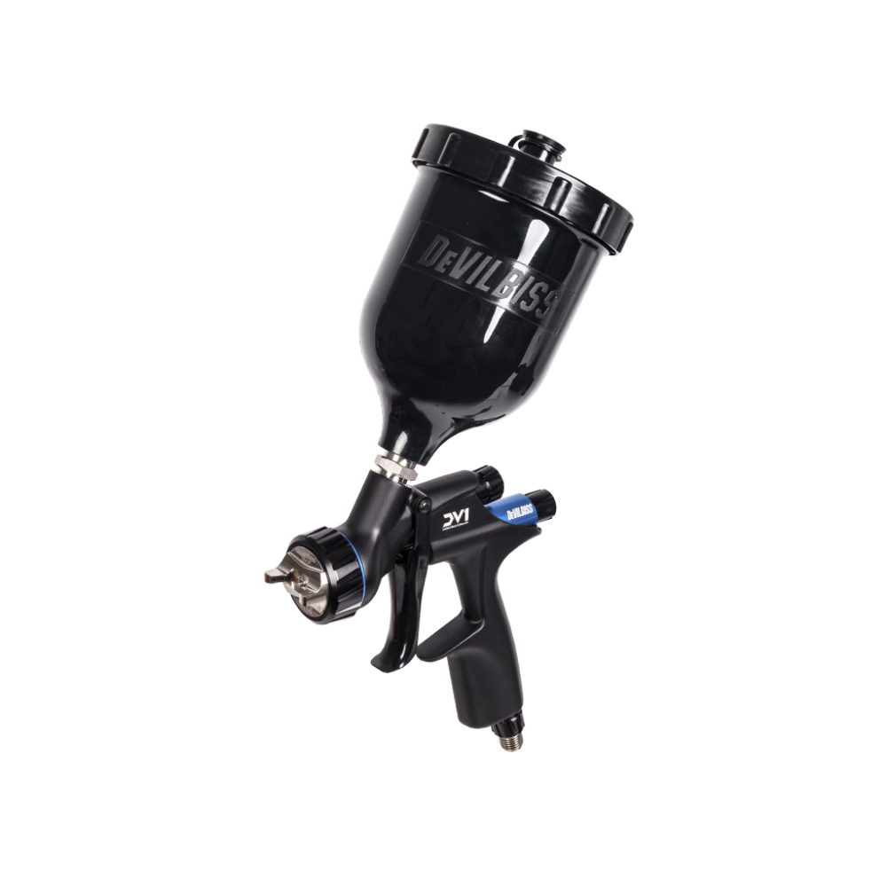 DeVILBISS DV1 Basecoat Lakierniczy pistolet natryskowy Górny zbiornik HVLP-B+ d1 2(1)