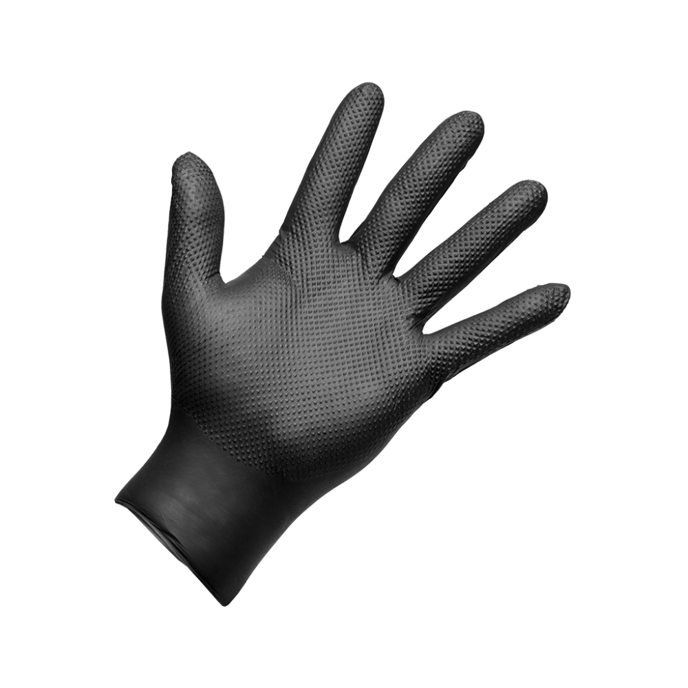 APP Quartz Q-GRIP - Jednorazowe rękawice nitrylowe Kolor czarny L op (50szt)(1)