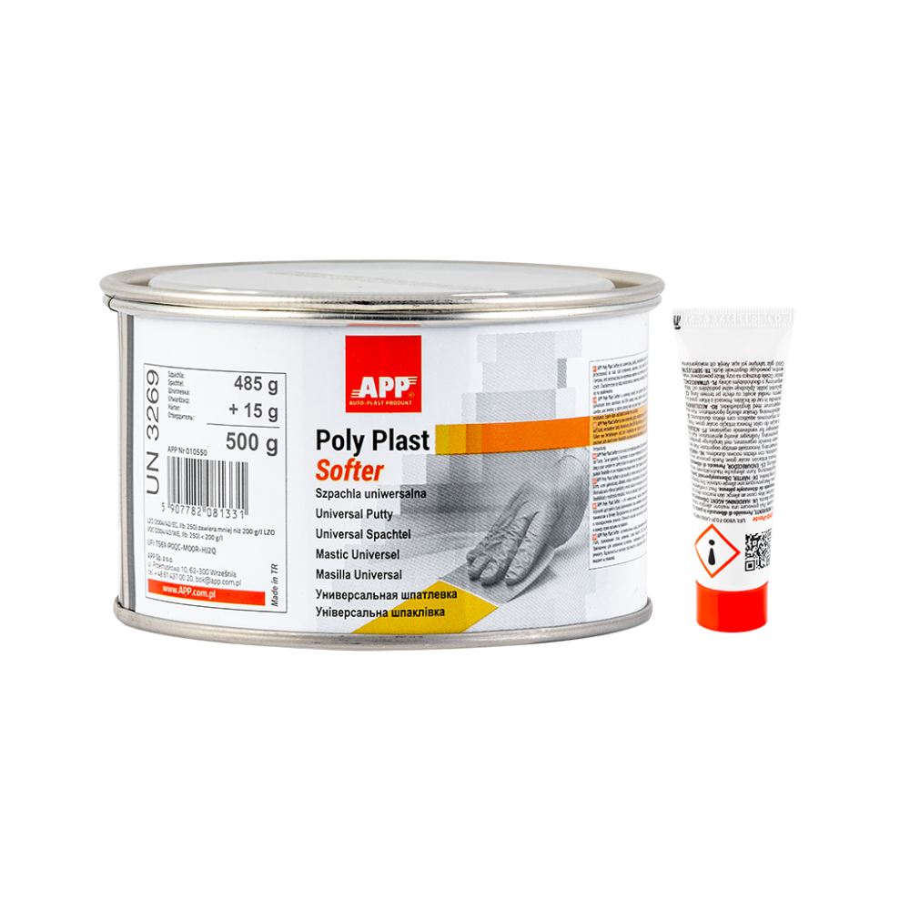 Szpachla uniwersalna z utwardzaczem APP Poly Plast Softer 0 5kg
