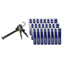 W24 Zestaw - W24 PU 500 (biały) + W24 Caulking Gun - Masa poliuretanowa W24 PU 500 kolor biały (24 szt.) i wyciskacz W24 Caulkin