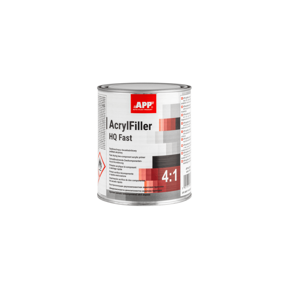 Podkład akrylowy dwuskładnikowy wypełniający APP APP AcrylFiller HQ Fast 4:1 czarny 1 0L