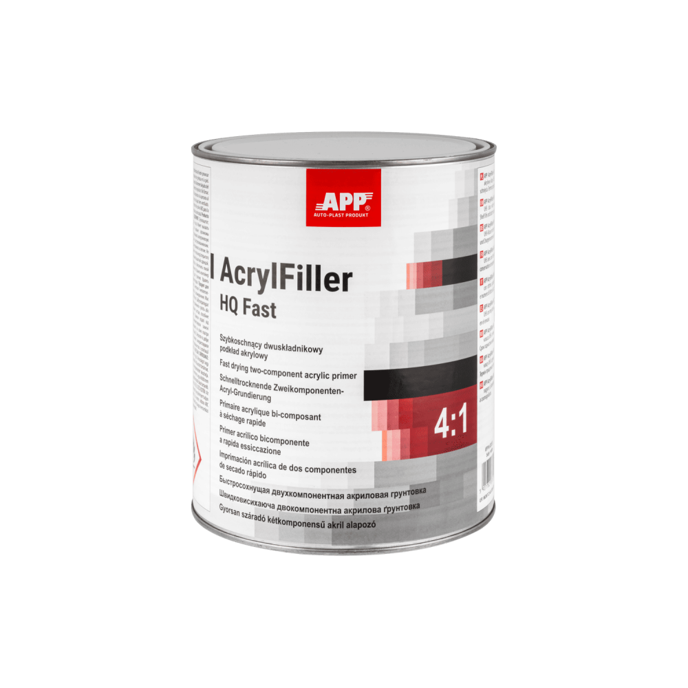 Podkład akrylowy dwuskładnikowy wypełniający APP APP AcrylFiller HQ Fast 4:1 czarny 4 0L