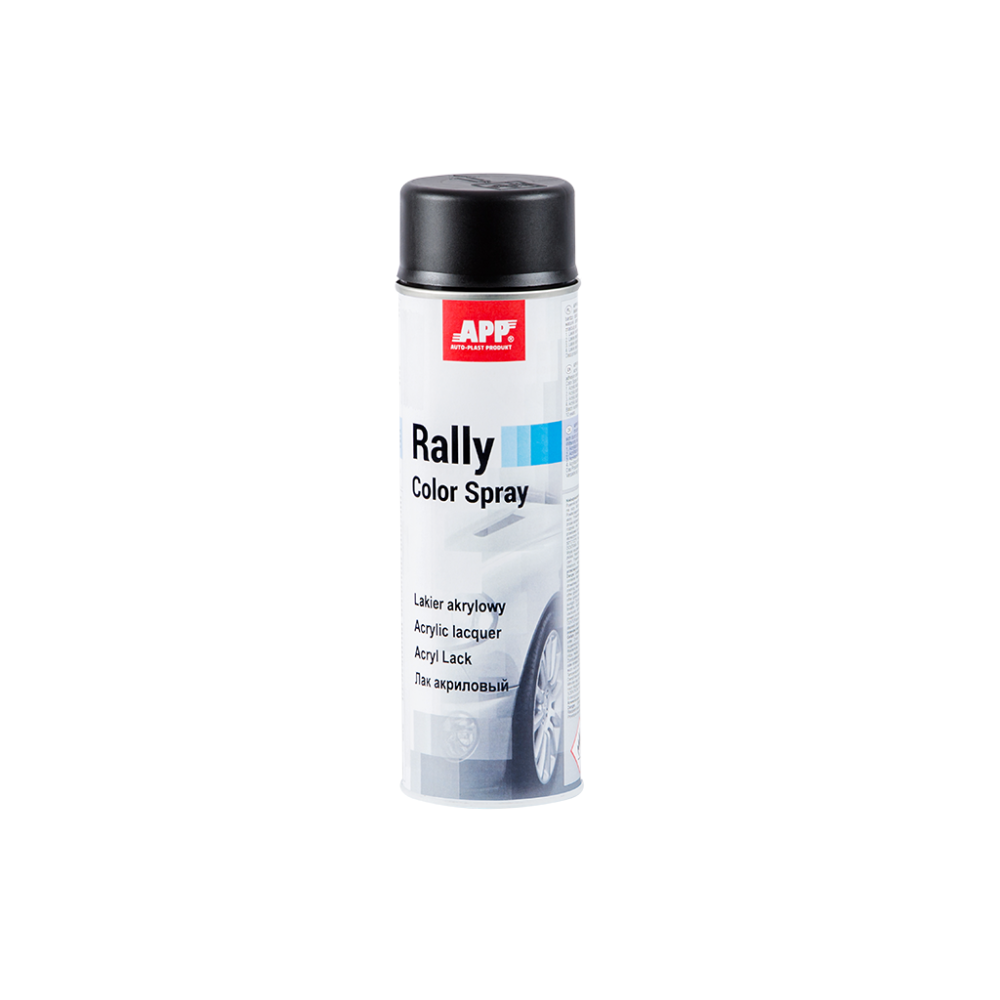 Lakier akrylowy w sprayu APP Rally 500 czarny matowy 500ml