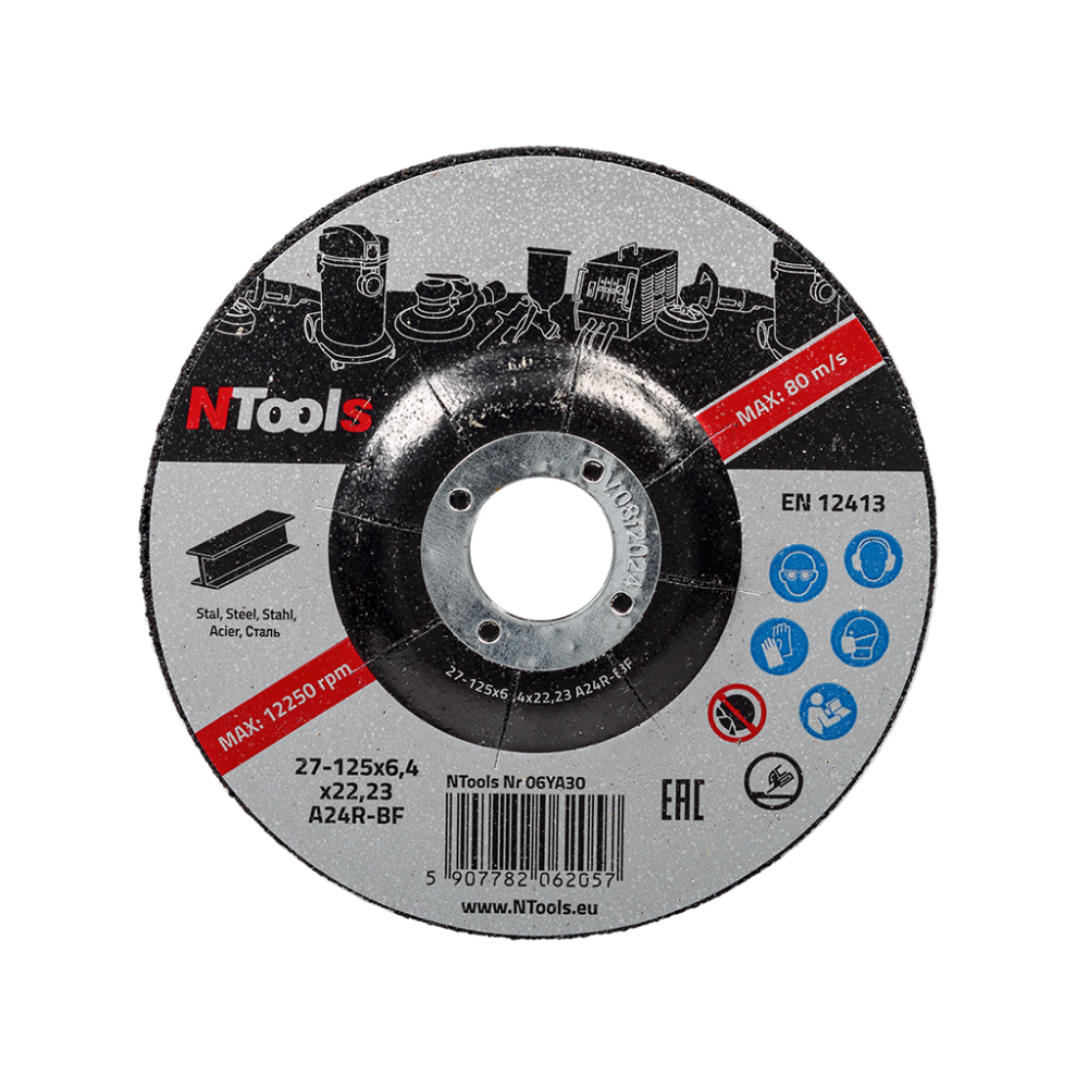 NTools SDSS - Tarcze do szlifowania stali 125 x 6 4 x 22 23 (1)